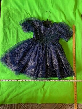 Bardot Junior Kids’ Carra Glitter Tulle Party Dress - Beautiful Blue Size 6 US